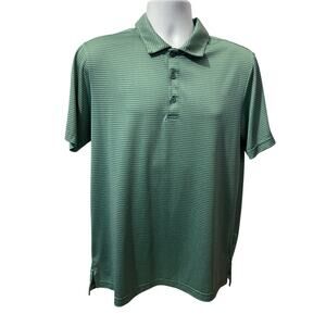 ADIDAS GOLF CLIMALITE Medium Men Lightweight Stretch Green Stripe Polo G